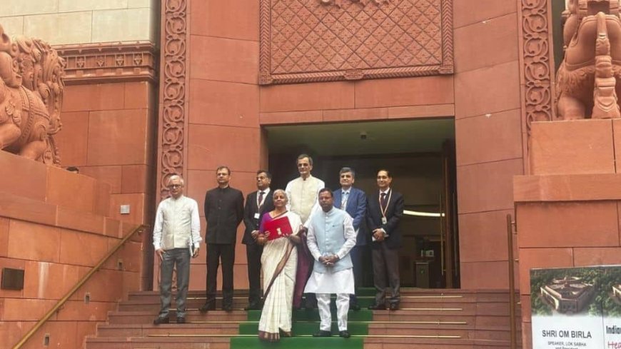 Union Budget 2024: Fm Sitharaman Dons White And Magenta Saree For Budget Presentation