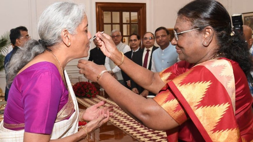 Budget 2024: President Murmu’s Customary ‘Dahi-Cheeni' For FM Nirmala Sitharaman