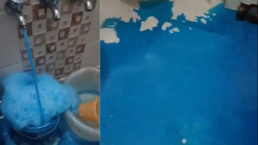 Viral Video Shows Blue Water Flowing From Taps In Delhi`s Peeragarhi, Residents Suffer