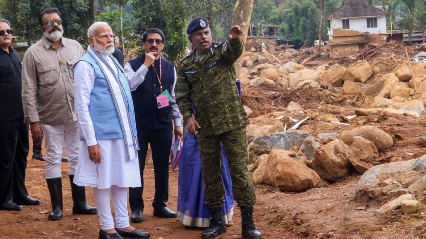 PM Modi Visits Landslide-Hit Wayanad After Opposition Demands ‘National Disaster’ Category