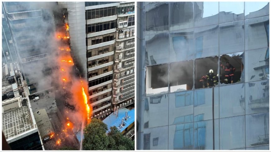 Firefighters Battle Blaze At Mumbai`s Times Tower In Lower Parel For Over Two Hours