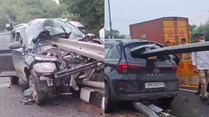 Delhi: 5 College Students Injured After Speeding SUV Crashes Into Guardrail Near Rajghat - Watch