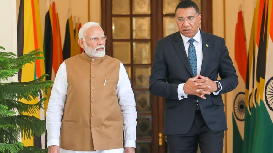 PM Modi Hosts Jamaican Counterpart Andrew Holness At Hyderabad House