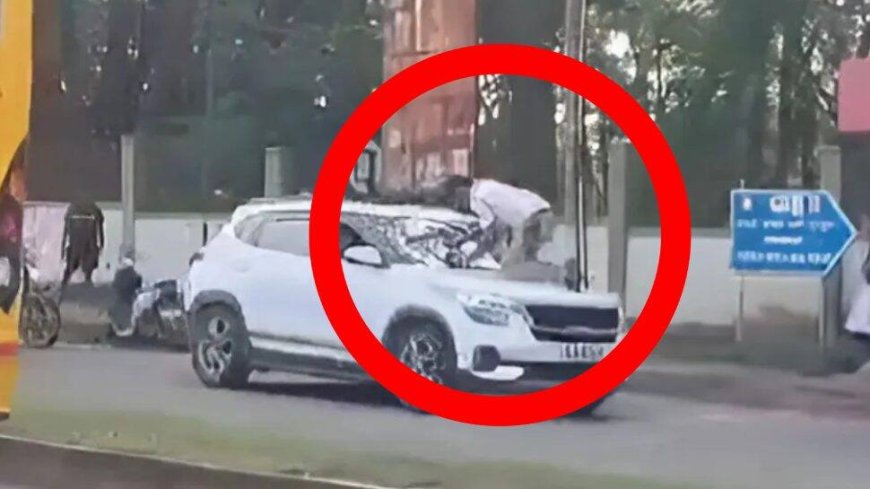 Watch: Policeman Dragged 100 Meters On Car Bonnet, Narrowly Escapes Death