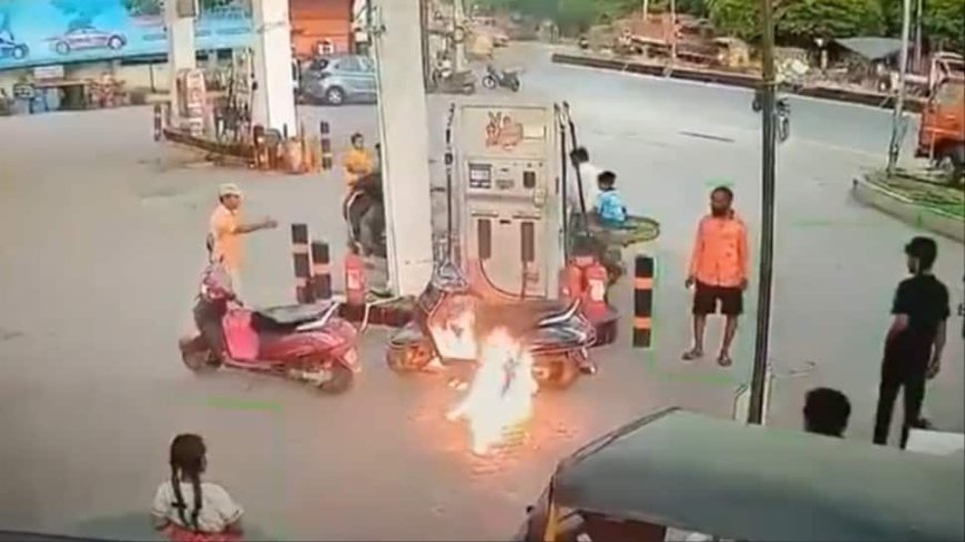 `On Dare` Drunk Man Ignites Fire At Petrol Pump In Hyderabad, Video Goes Viral