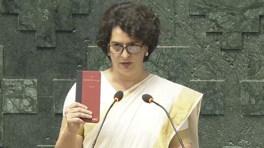 Priyanka Gandhi Takes Oath In Parliament Donning Kerala`s Traditional `Kasavu` Saree