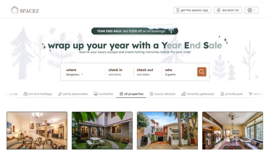 India’s First Metro-Based Luxury Villa Platform Spacez Announces Year-End Sale