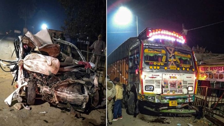 Six Members Of A Family Killed As Car Rams Into Truck In UP`s Shahjahanpur