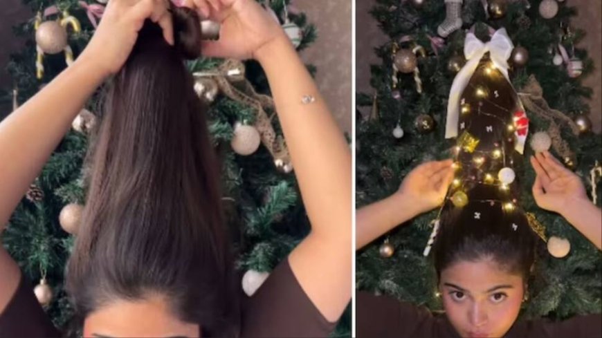 Woman Influencer Turns Hair Into Stylish Christmas Tree, Viral Video Impresses Internet — WATCH