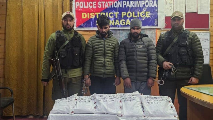 Police Seize 8 Kg Of Heroin In Srinagar; Two Arrested, Drugs Smuggled From Pakistan