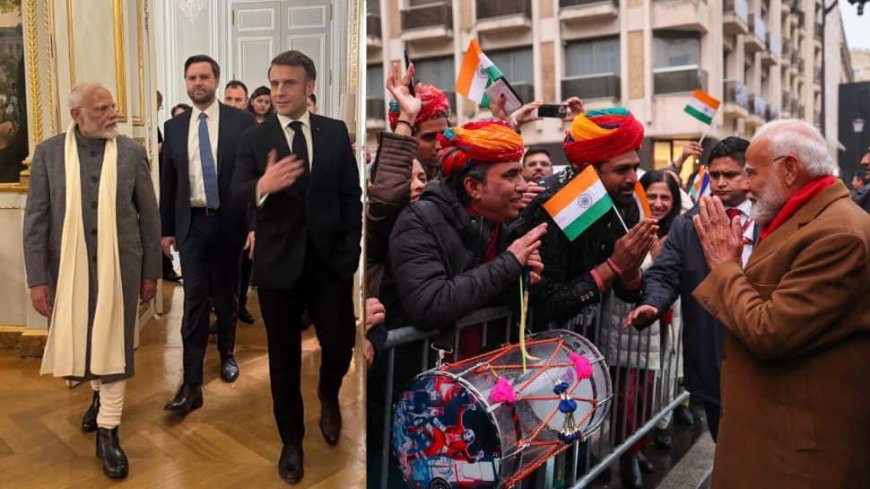 PM Modi Receives Warm Welcome In Paris, Attends Dinner Hosted By Macron At Elysee Palace