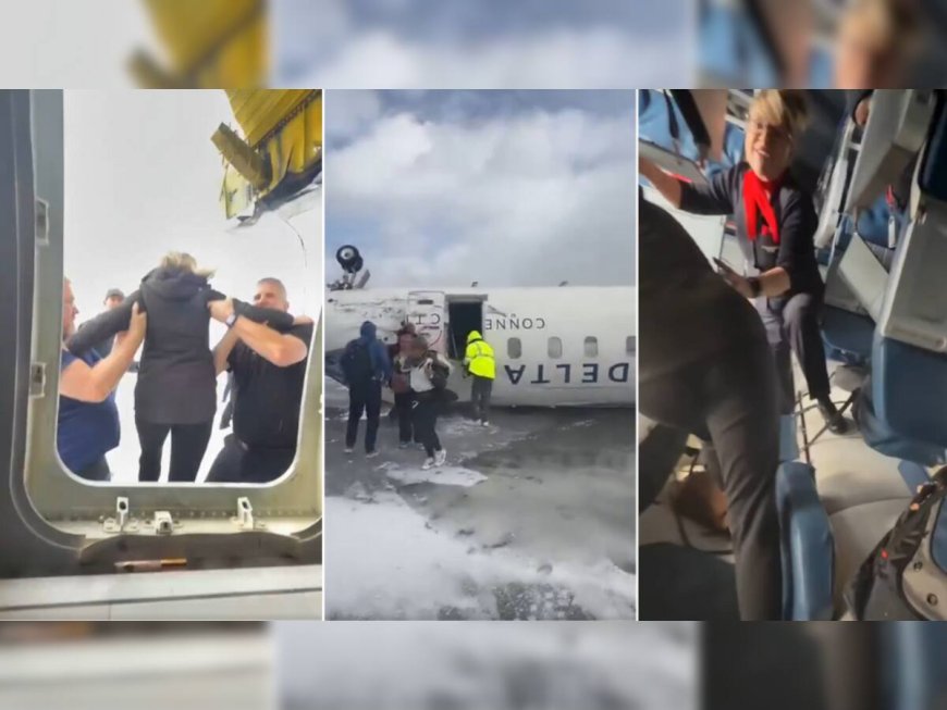 Harrowing Video Shows Passenger Crawling Out Of Delta Flight's Wreckage: WATCH