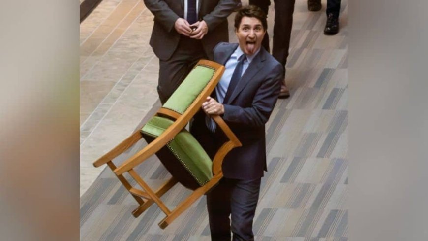 A Tongue-In-Cheek Farewell: Justin Trudeau Exits Parliament With Chair In hand